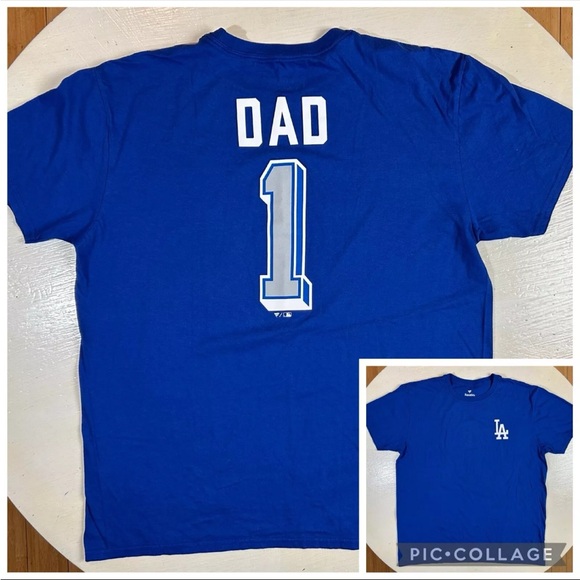 Fanatics Los Angeles Dodgers Team #1 Dad Graphic Blue SS T-Shirt Men’s Size XL - Picture 2 of 8